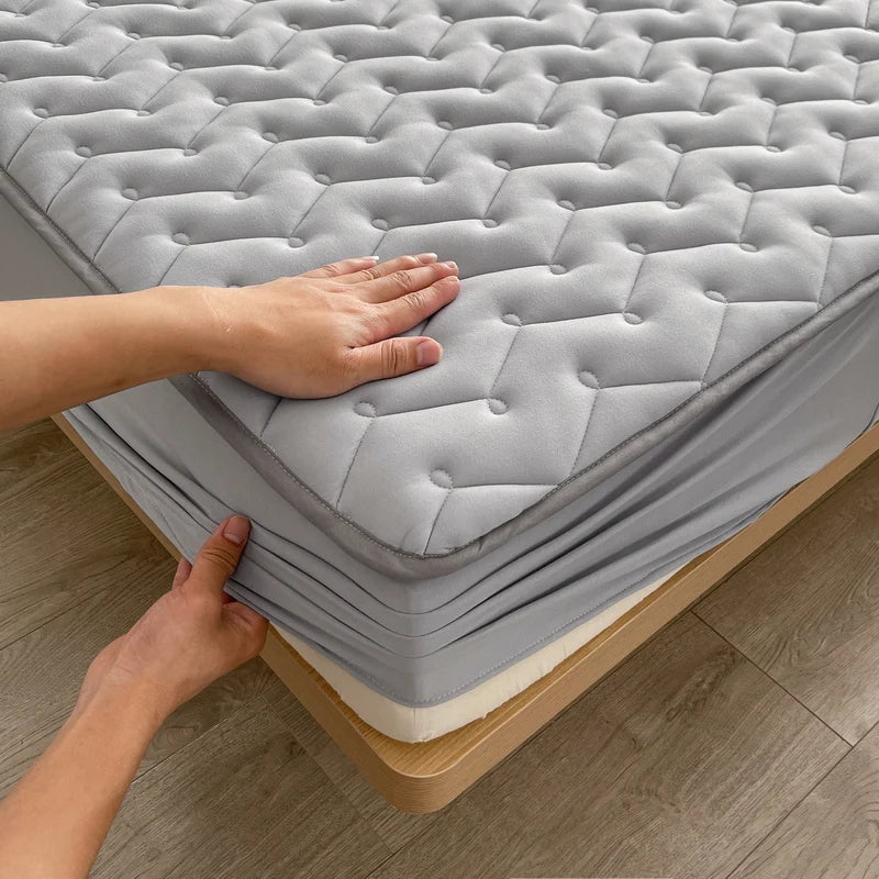 3pcs Waterproof Bedding Set 1pc Mattress Cover 2pcs Pillowcase Soft C