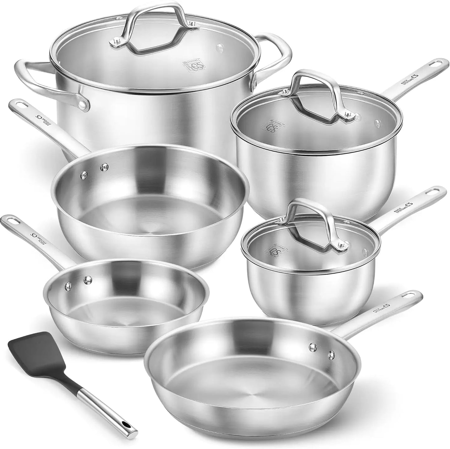 KOCH SYSTEME CS 10 Piece Stainless Steel Pots and Pans Set,