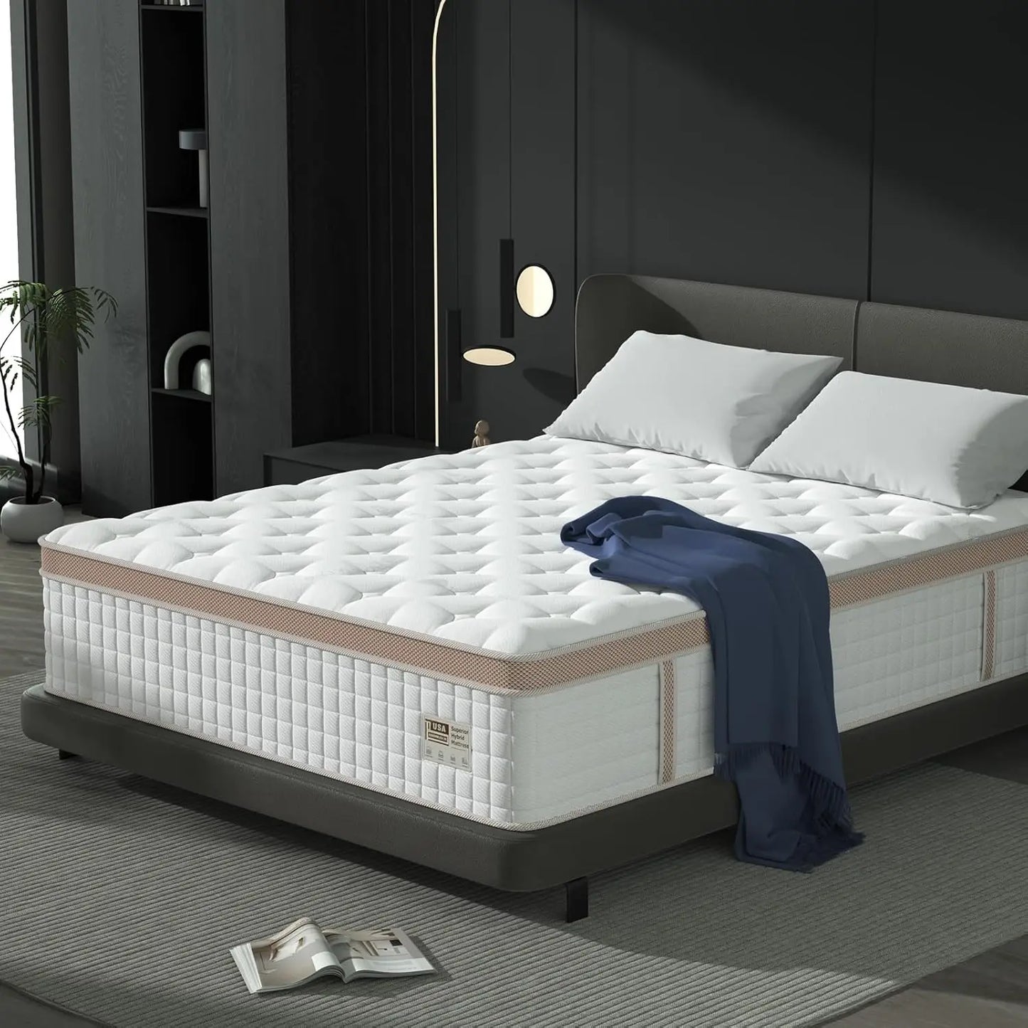 BedStory 14'' Full/King/Queen Size Mattress, Luxury Hybrid Mattress,