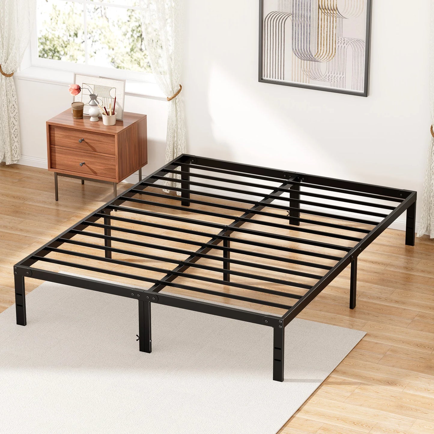 JHK Basic Twin Full Queen King Size Bed Frame Metal Platform