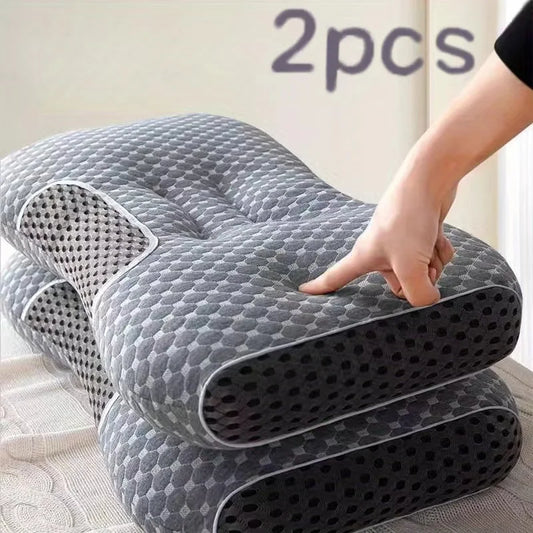 [Massage Neck Pillow] 2Pcs Soft Adjustable Ergonomic Knitted