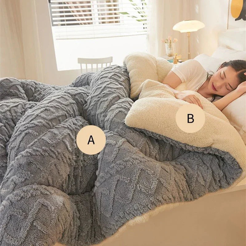 Super Thick Weighted Winter Blanket for Bed Faux Lamb