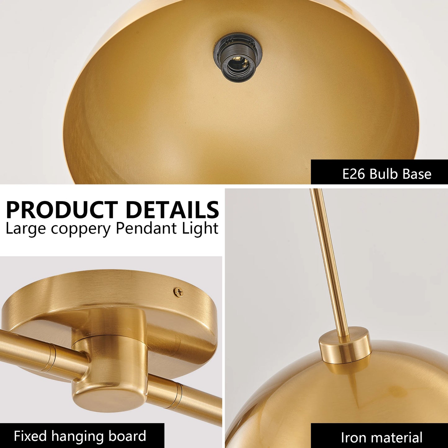 Industrial Modern Copper Color Double Pendant Light，