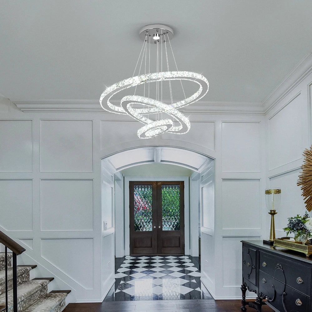 Luxury Crystal Modern Pendant Light DIY Ring