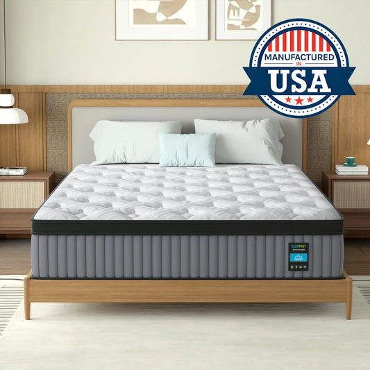 BedStory 12-14'' Queen Size Mattress,Twin/Full/King Hybrid Mattress - Gel Memory Foam