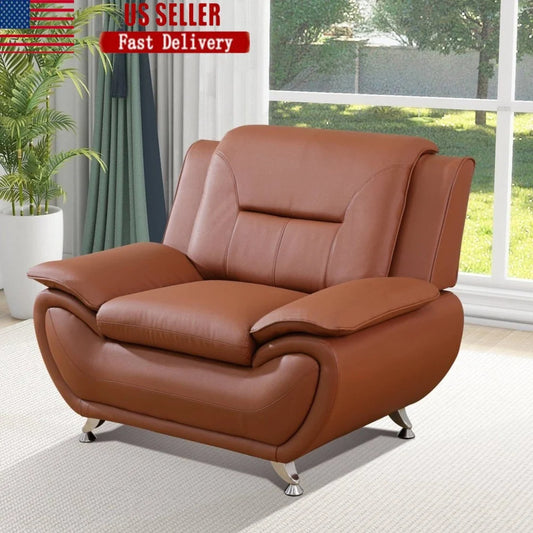 Modern Faux Leather Sofa Chair Memory