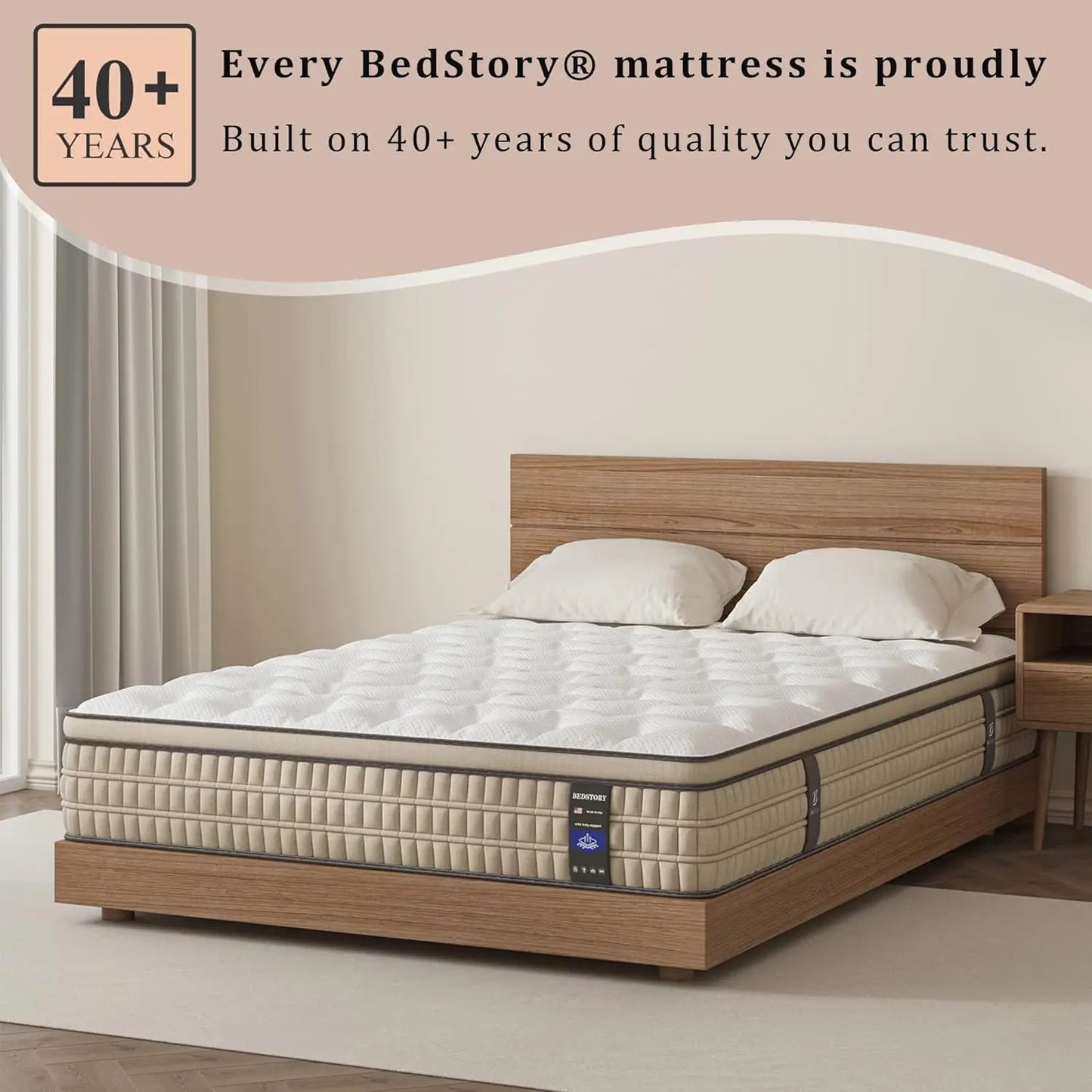 BedStory 12 Inch Full/King Hybrid Gel Memory Foam Mattress, Queen Size