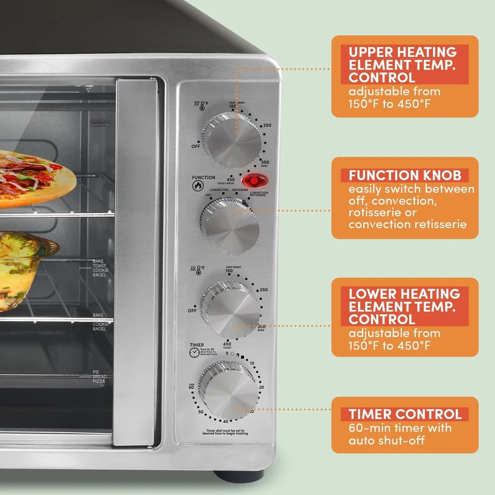 Double Door Countertop Microwave Oven Convection Rotisserie