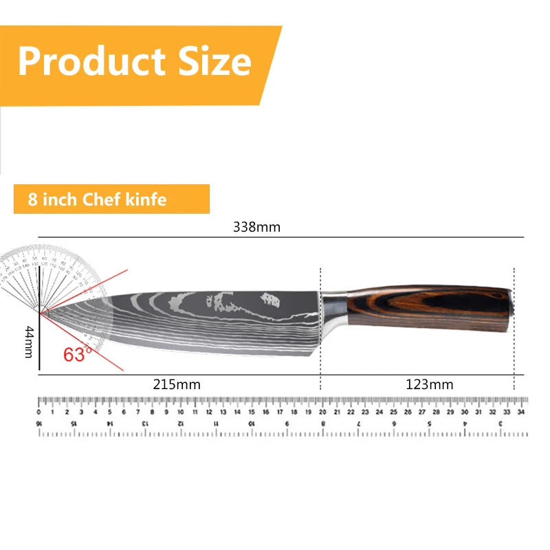 Chef knife 1-10 Pcs Set Kitchen Knives