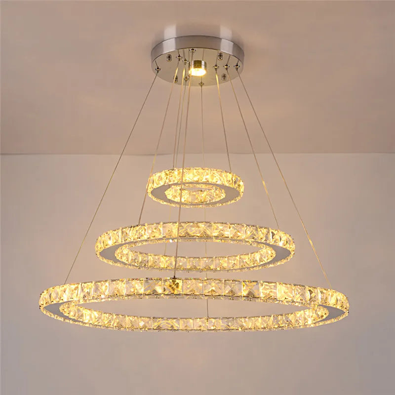 Luxury Crystal Modern Pendant Light DIY Ring