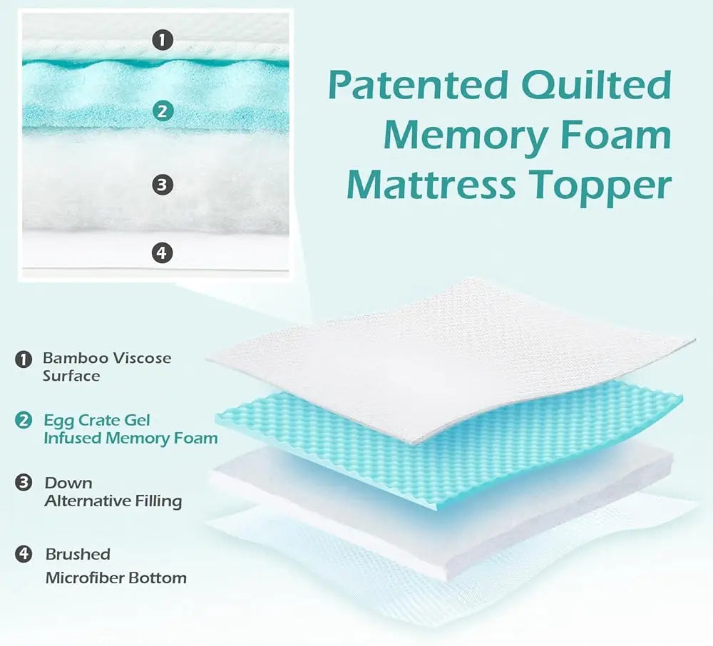Memory Sponge Mattress Pad - Extra Large, Super Comfortabl