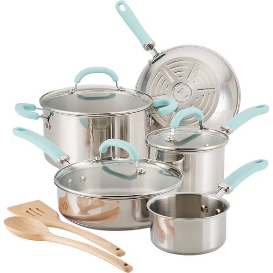 Rachael Ray Create Delicious Stainless Steel Cookware Set, 10-Piece