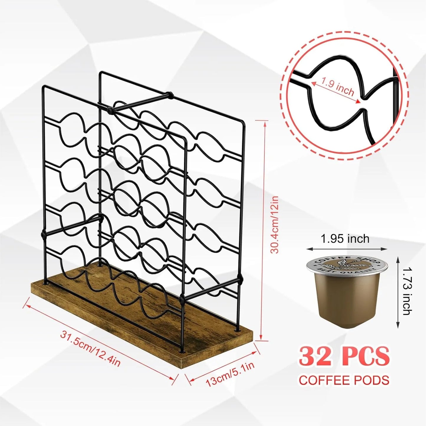 K Cup Holder Modern Coffee Pod Holder Stand Metal Coffee Pod